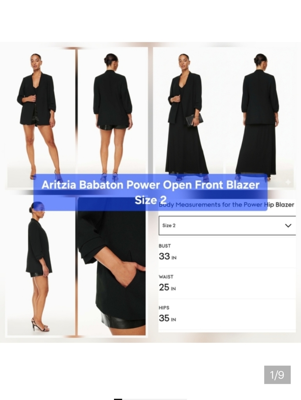 Aritzia Babaton Power Open Front Blazer Size 2